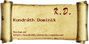 Kundráth Dominik névjegykártya