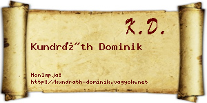 Kundráth Dominik névjegykártya